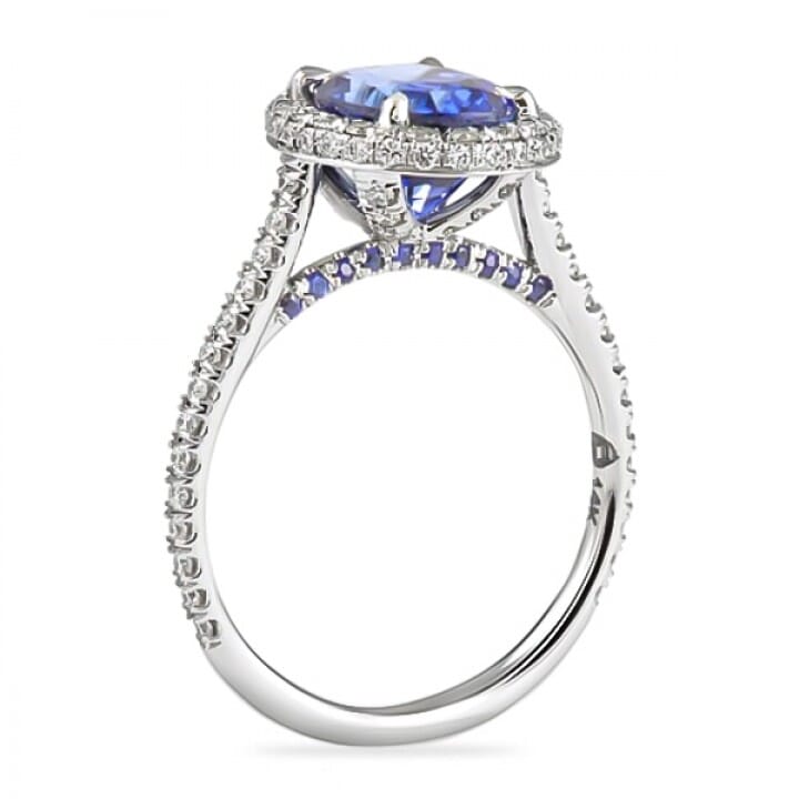 2.85ct Oval Sapphire Double-Edge Halo Engagement Ring angle