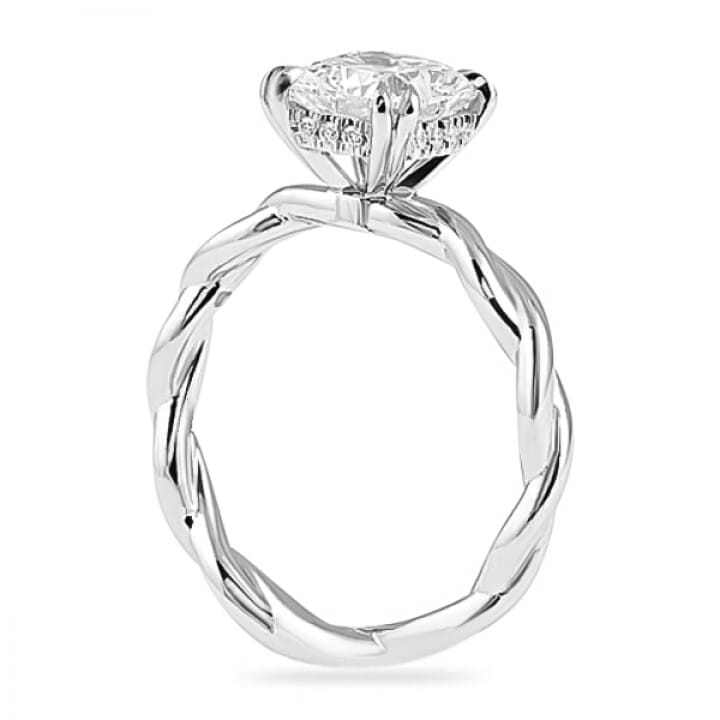 1.61ct Cushion Diamond Braided-Band Engagement Ring flat