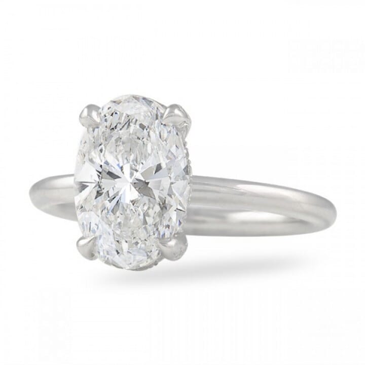 2.20 carat Oval Diamond Solitaire Engagement Ring front
