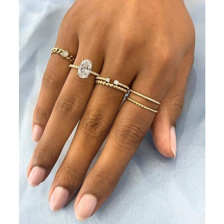 1.80 carat Oval Diamond Super Slim Band Engagement Ring