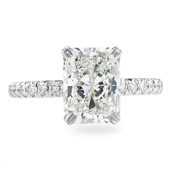 2.01 Carat Radiant Cut Diamond Signature Wrap Engagement Ring flat