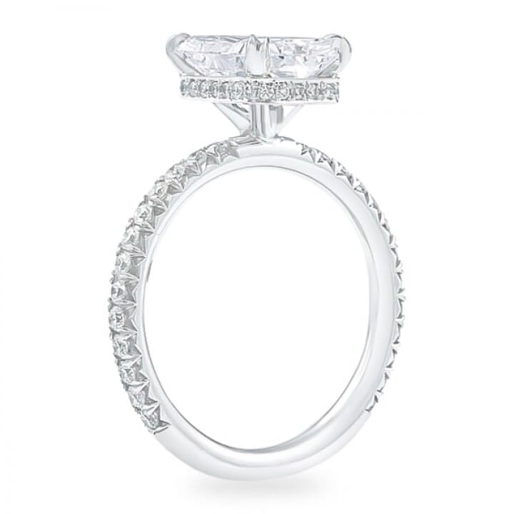 2.01 Carat Radiant Cut Diamond Signature Wrap Engagement Ring flat