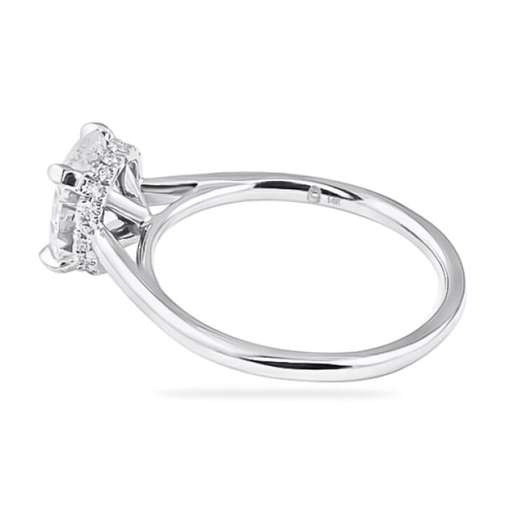 1.56 carat Oval Diamond Solitaire Engagement Ring flat