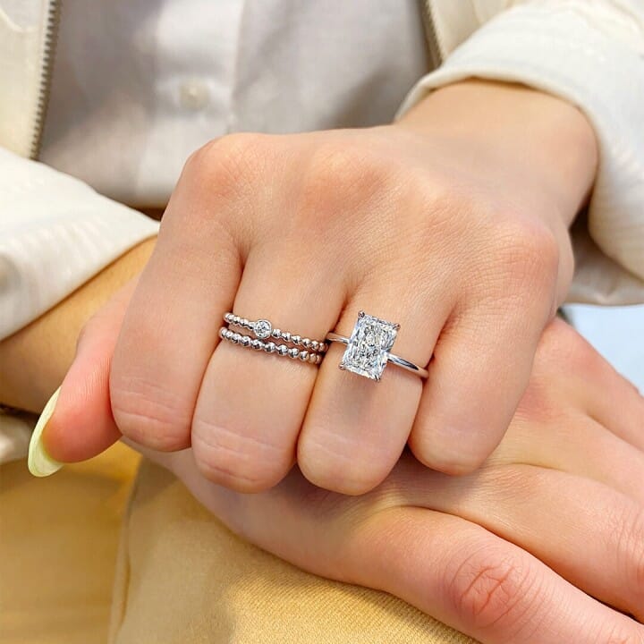 Maar Nadenkend teller 2.53 carat Radiant Cut Lab Grown Diamond Solitaire Engagement Ring | Lauren  B Jewelry