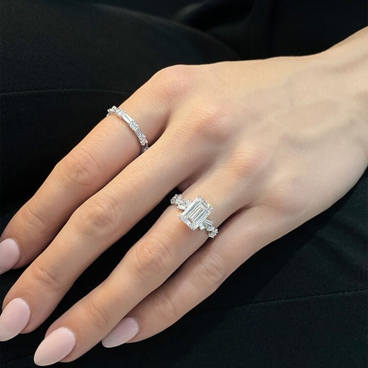 Elodie | Round & Baguette Lab-Grown Diamond Wedding Ring – Kate & Kole