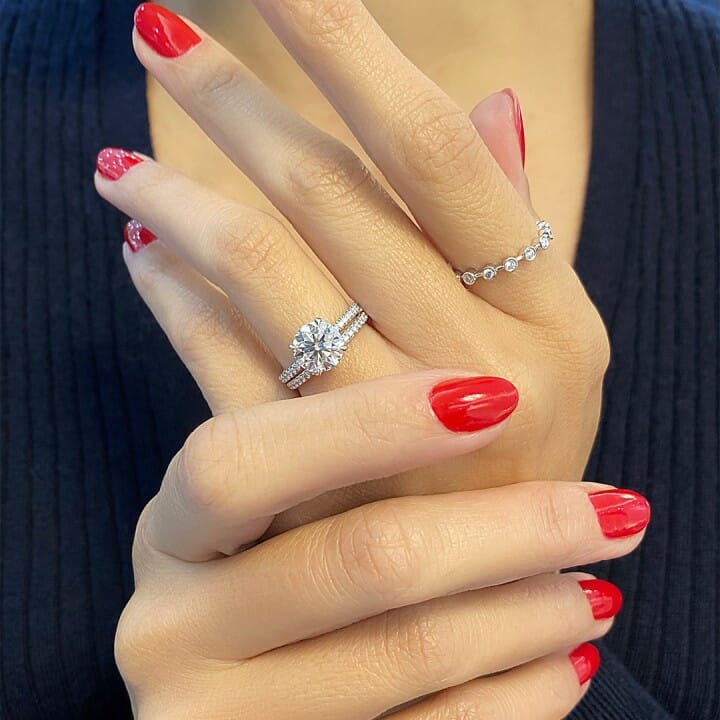 2.30 carat Round Diamond Signature Wrap Engagement Ring