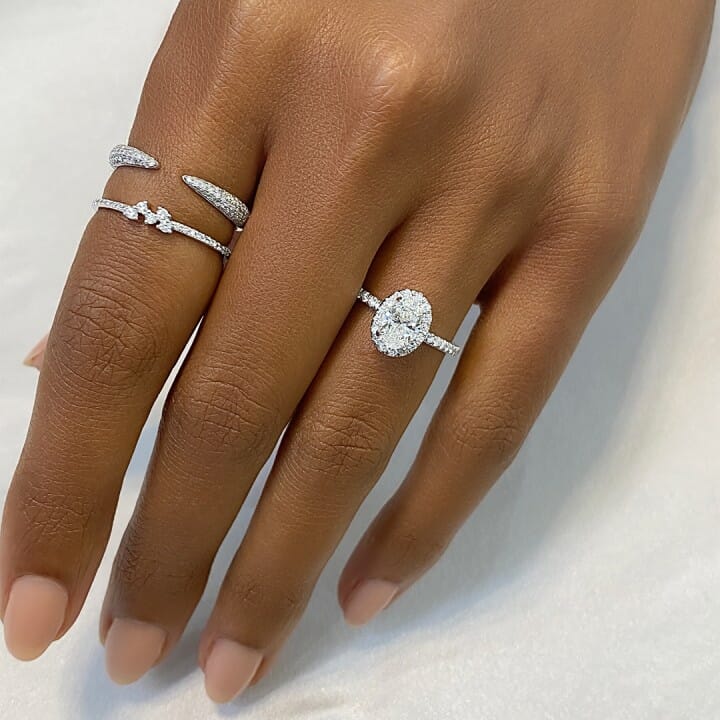 Jocelyn Classic Oval Halo Diamond Engagement Ring - artcarvedbridal