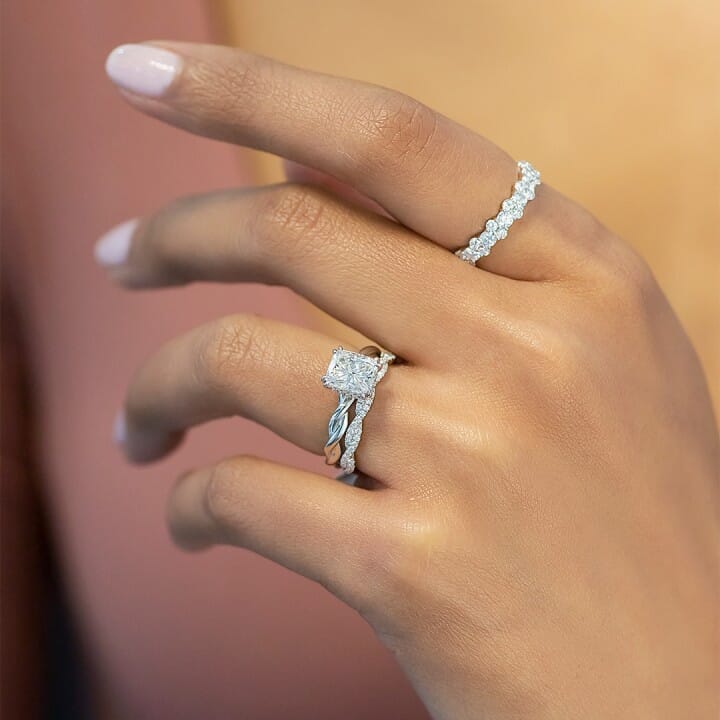 1.61ct Cushion Diamond Braided-Band Engagement Ring flat
