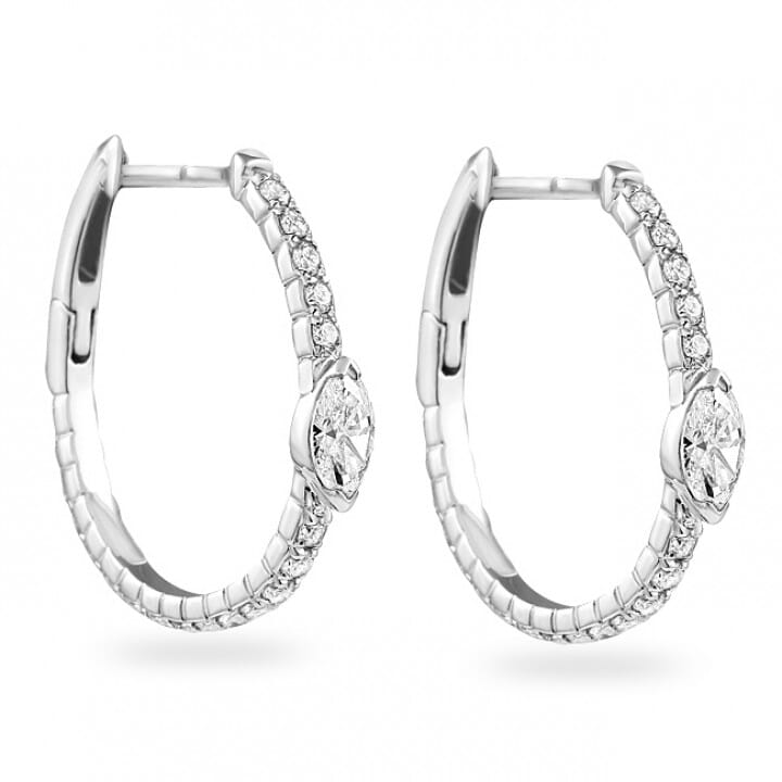 KWIAT 18kt White Gold Marquise Diamond Hoop Earrings - Farfetch