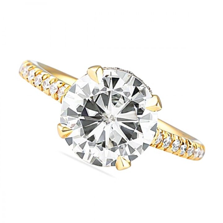 Moissanite and Diamond Rose Gold Ring angle