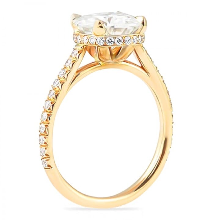 Moissanite and Diamond Rose Gold Ring angle