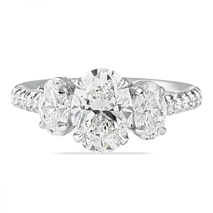1.31 carat Oval Diamond Three-Stone Engagement Ring flat