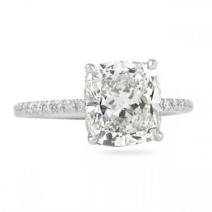 3 carat cushion cut diamond engagement ring