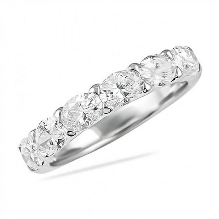 1.55 carat Oval Diamond East-West Wedding Band angle