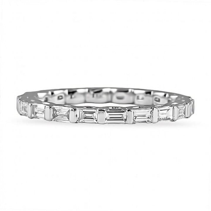 Ready to Ship - Bridge Eternity Band with Baguette and Trapeze Cut