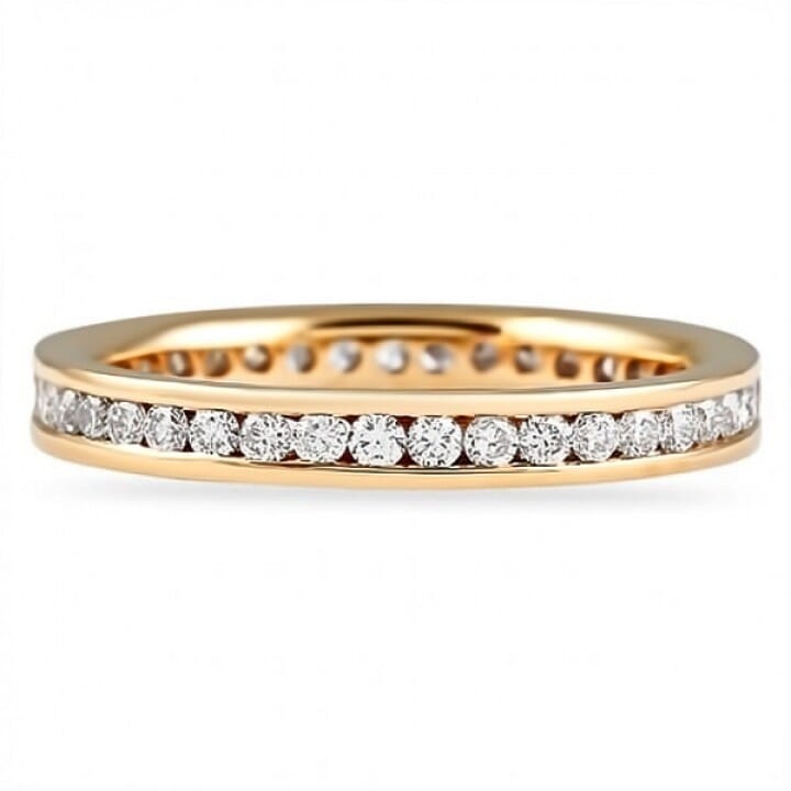 Unique Eternity Diamond Wedding Ring, Mens Diamond Wedding Band Rose Gold,  Vintage 6 mm 2.50 Carat Handmade