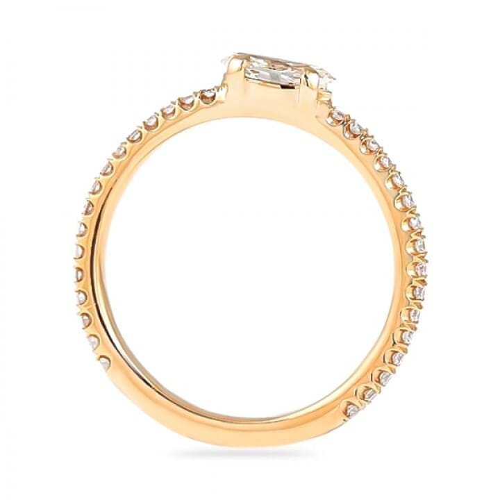 Marquise Cut Diamond Rose Gold Super Stackable Ring flat