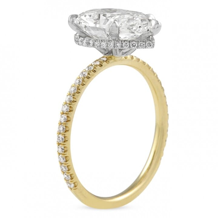 3.23ct Pear Shape Diamond Signature Wrap Engagement Ring flatlay