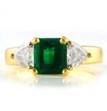 2.11 ct Emerald 18K Yellow Gold Engagement Ring
