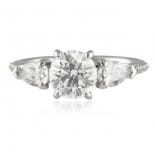 Round Diamond Platinum Engagement Ring