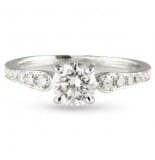 .75 ct Round Diamond 18K White Gold Engagement Ring