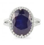 Sapphire and Diamond Platinum Engagement Ring