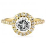 1.00 ct Round Diamond Yellow Gold Engagement Ring