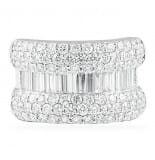 3.20 CT Round and Baguette Diamond Wide Wedding Band 
