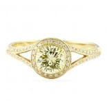 0.55 ct Yellow Diamond Yellow Gold Engagement Ring