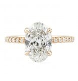 2.20 Carat Oval Diamond Rose Gold Engagement Ring