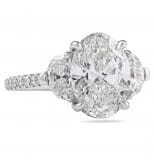 3.01 carat Oval Lab Diamond Three-Stone Engagement Ring