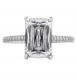 3.04 carat Hybrid Step-Cut Lab Diamond Engagement Ring