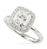 1.50 Carat Cushion Diamond Halo Engagement Ring