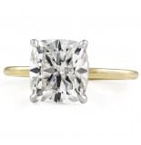 Cushion Cut Moissanite Two-Tone Solitaire Engagement Ring