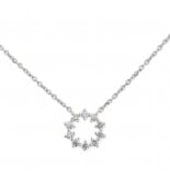 Open Circle Starburst Diamond Pendant