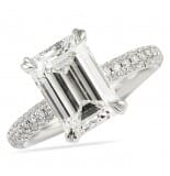 3.00 ct Emerald Cut Diamond Three-Row Band Engagement Ring