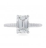 1.76 carat Emerald Cut Diamond Super Slim Band Engagement Ring