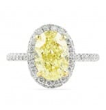 1.80 ct Oval Yellow Diamond Halo Engagement Ring