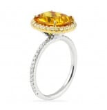 Citrine and Diamond Two-Tone Ring