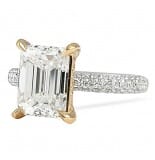 2.40 ct Emerald Cut Diamond Three-Row Band Engagement Ring