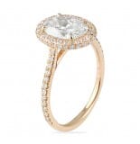 2.00 ct Rose Gold Oval Halo Engagement Ring