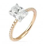 1.29 ct Oval Diamond Two-Tone Pave Basket Engagement Ring