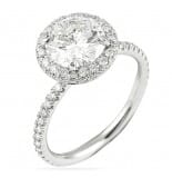 1.51 Carat Round Diamond Platinum Halo Engagement Ring