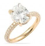 Oval Moissanite Three-Row Band Rose Gold Ring
