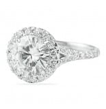 Round Moissanite Halo Engagement Ring with Split