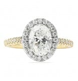 1.41 Carat Oval Diamond Two-Tone Halo Engagement Ring