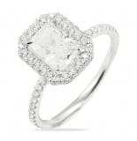 1.51 Carat Radiant Cut Diamond Halo Engagement Ring