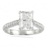 2.50 ct Radiant Cut Diamond Three-Row Engagement Ring