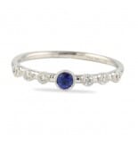 Color Stone And Diamond Bezel Set Stacking Ring