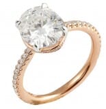 Oval Moissanite Rose Gold Invisible Gallery™ Engagement Ring